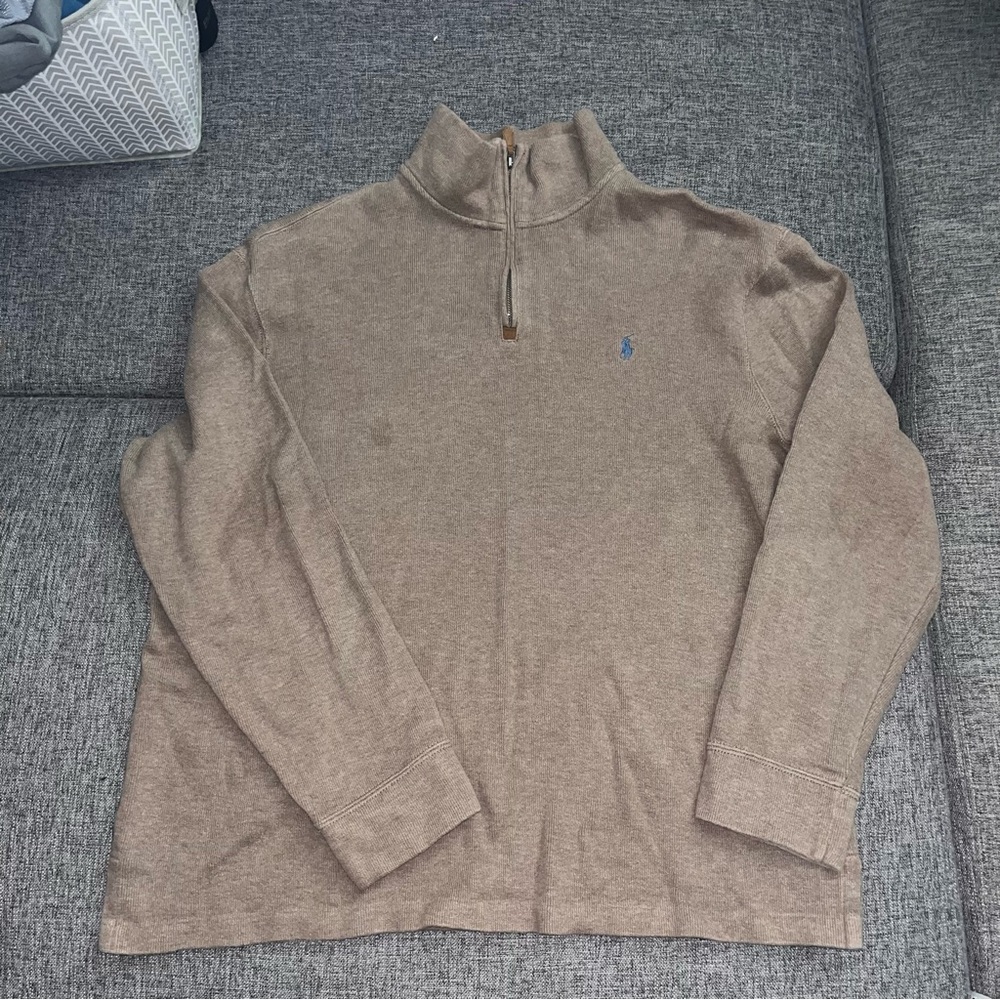 Polo Ralph Lauren Brown Quarter Zip Up size XL